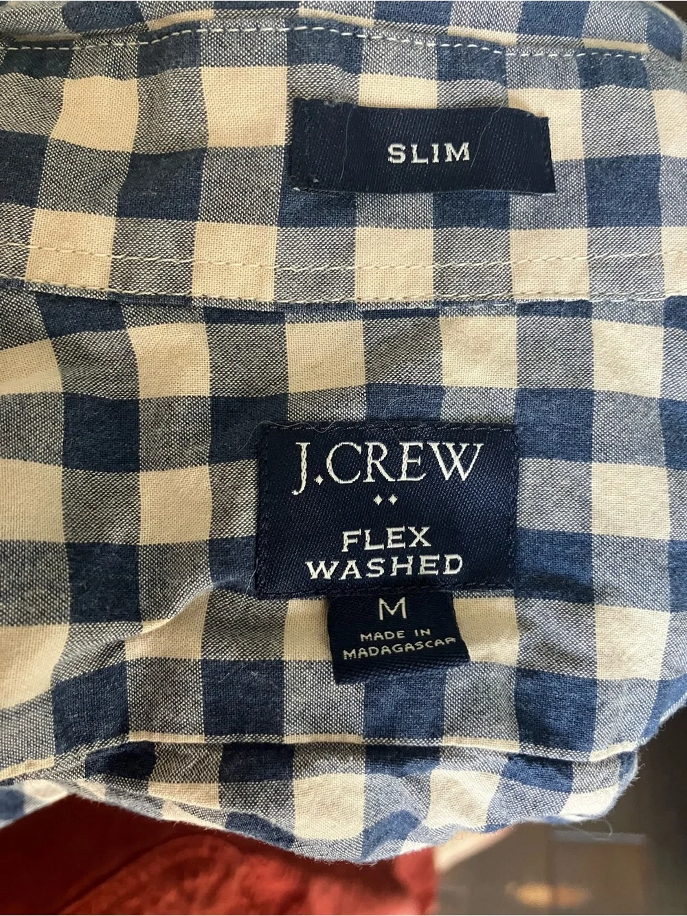 J. Crew Blue & White Gingham Slim Button-Up Shirt